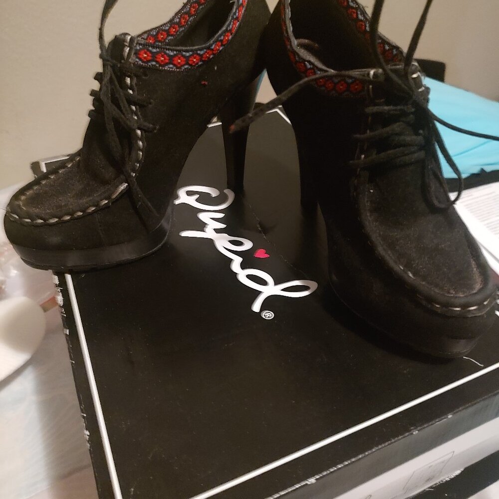 Lug sole stilleto booties